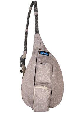 Kavu Taupe Sling Crossbody with Cream Topo Print 4L size